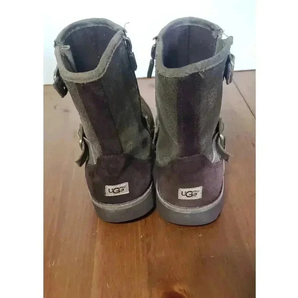 Ugg Harwell Bomber‎ suede buckle boots womens size 5 brown - Picture 5 of 6